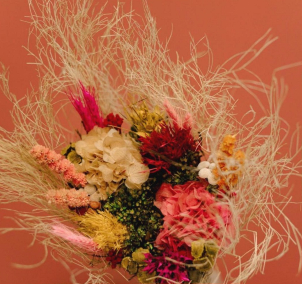 Workspace setup showing foundational floristry tools and materials